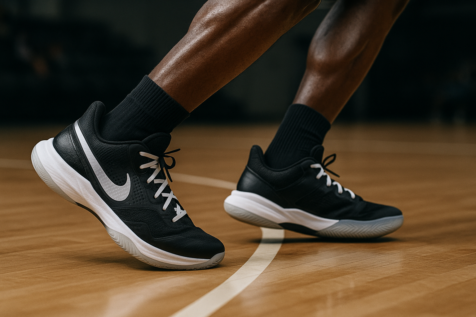 black man who practices sport, focus on the feet